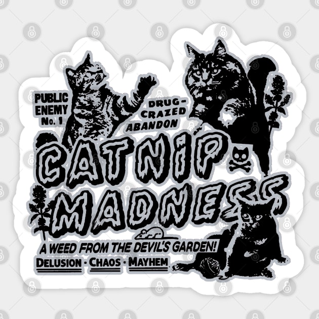 Copy of Catnip Madness Cute Kitten Funny Cat Pet Humor Sticker by masterpiecesai